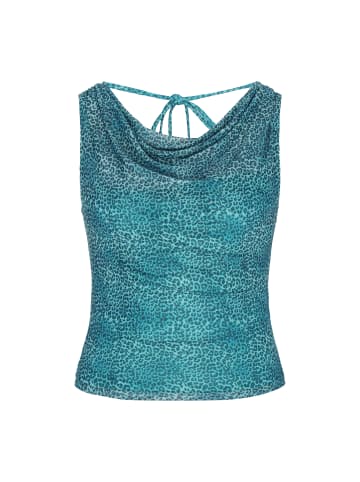 myMo Women Top in aqua black