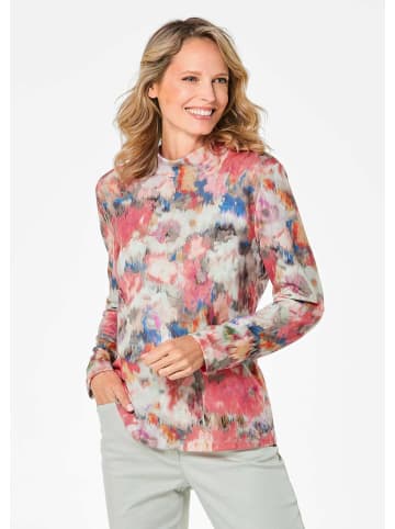 GOLDNER Langarmshirt mit Stehkragen, Jersey in bunt / gemustert