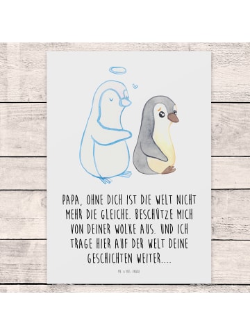 Mr. & Mrs. Panda Trauerspruchkarte Trauer  Papa mit Spruch in Weiß