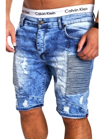 behype Jeans-Shorts BENSOS in Hellblau