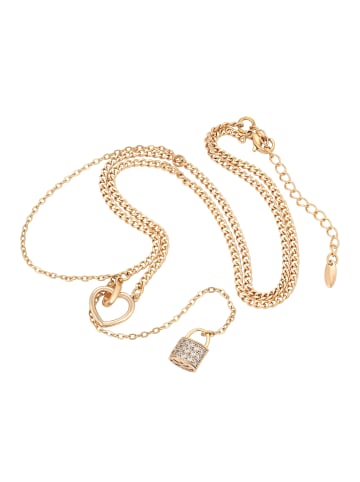 faina Women Lariat Necklace With Heart Motif in Rose Gold