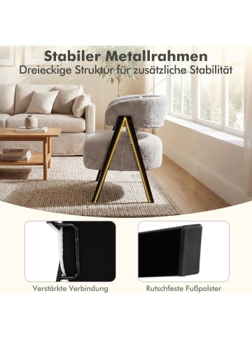 COSTWAY Sessel Kunstfell mit Lendenkissen in Grau