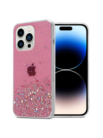 cadorabo Hülle für Apple iPhone 14 PRO MAX Glitter in Rosa mit Glitter