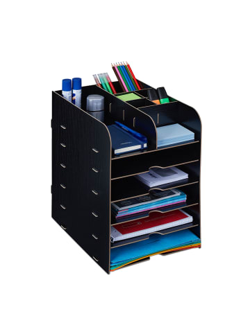 relaxdays Schreibtisch Organizer in Schwarz