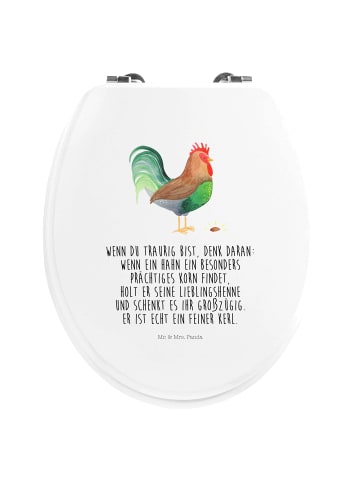 Mr. & Mrs. Panda Toilettensitz Hahn Korn mit Spruch in Weiß