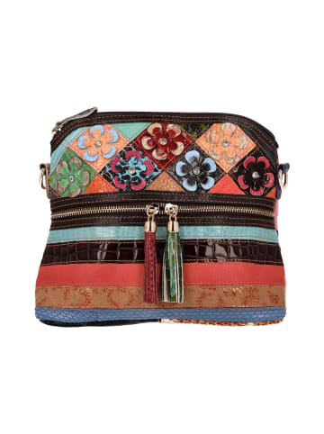 gaya Women Satchel in Red Blue Multicolor