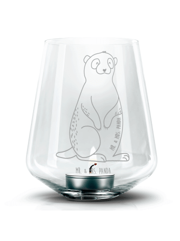 Mr. & Mrs. Panda Windlicht Erdmännchen ohne Spruch in Transparent