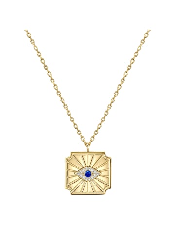 Glanzstücke München Halskette Allsehendes Auge aus Sterling Silber mit Zirkonia in gelbgold