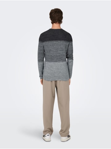 Only&Sons Dünner Langarm Strickpullover Rundhals Basic Sweater ONSPANTER in Grau-2