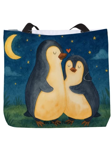 Mr. & Mrs. Panda Shopper Pinguine Einschlafen Design ohne Spruch in Weiß
