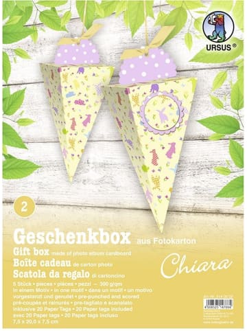 Buntpapierfabrik Ludwig Bähr Geschenkbox Chiara 7,5x20x7,5cm Packung mit 5 Stück Motiv: 02