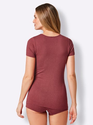 WITT WEIDEN Shirt in marine-meliert + dunkelrot-meliert