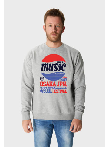 OLDSKULL Sweatshirt Asian Osaka Music Logo Graphic in Heather Grey