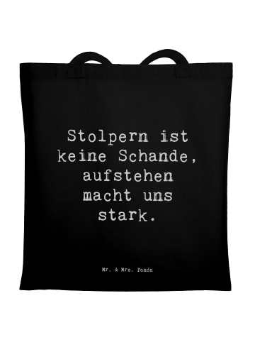 Mr. & Mrs. Panda Umhängetasche Spruch Aus Fehlern lernen mit Spruch in Schwarz
