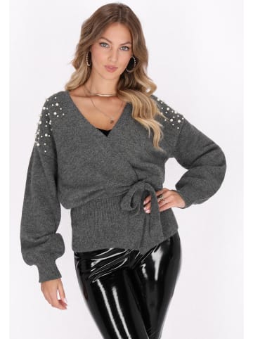 faina Damen Cardigan in Dunkelgrau Melange