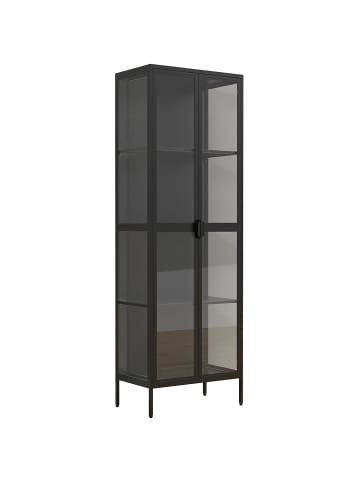 ebuy24 Vitrinenschrank FlokaXXL schwarz Schwarz 60 x 35 cm