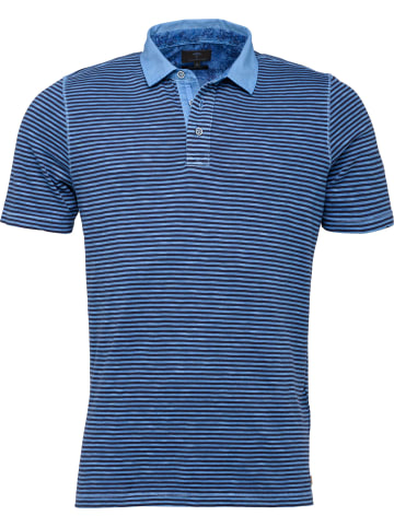 FYNCH-HATTON Gestreiftes halbarm Poloshirt in Blau