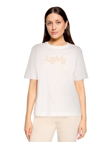 CARTOON Baumwollshirt mit Rundhalsausschnitt in Patch Cream/Nature