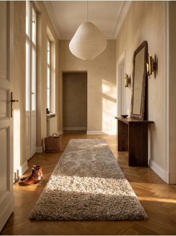 KADIMA DESIGN Teppich Hochflor Shaggy Waschbar Einfarbig SALZACH Strapazierfähig in Beige