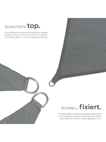 tectake Sonnensegel  inklusive Spannseile, grau