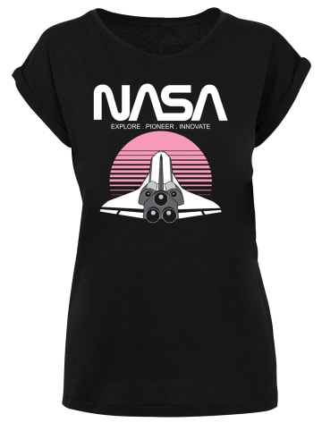 F4NT4STIC T-Shirt NASA Space Shuttle Sunset in schwarz