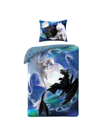 COFI 1453 Drachenzähmen leicht gemacht Bettwäsche Set aus Baumwolle in Mehrfarbig