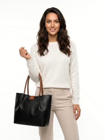 Samantha Look Handtasche echt Leder in schwarz