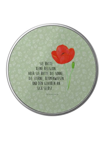 Mr. & Mrs. Panda Aufbewahrungsbox Blume Mohnblume mit Spruch in Blattgrün