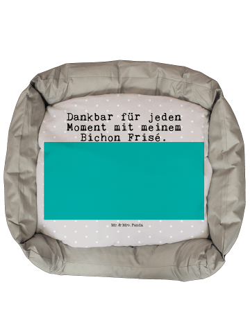 Mr. & Mrs. Panda Hundekörbchen Bichon Frisé Moment mit Spruch in Grau Pastell