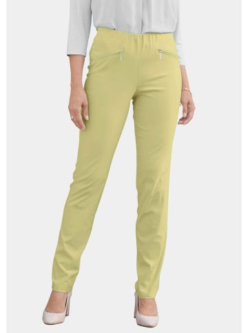 GOLDNER Bengalinhose Schlupfhose LOUISA mit Steppnähten in erbsengrün