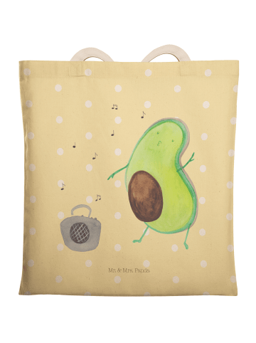 Mr. & Mrs. Panda Shopping Bag Avocado Tanzen ohne Spruch in Gelb Pastell
