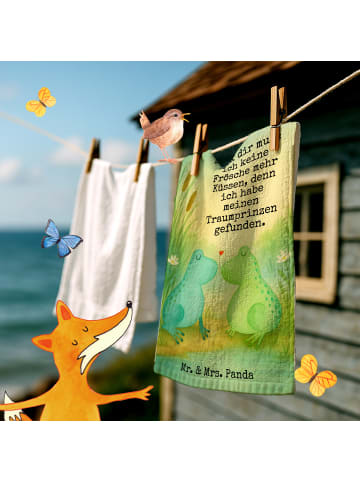 Mr. & Mrs. Panda Kinderhandtuch Frosch Liebe Design mit Spruch in Weiß