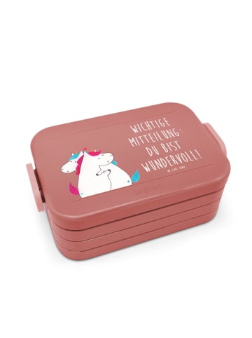 Mr. & Mrs. Panda Bentobox Einhorn Mitteilung Motiv mit Spruch in Rot Pastell