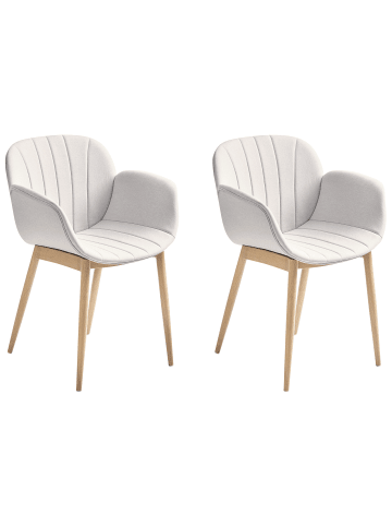 Beliani 2er-Set Esszimmerstuhl ALICE in Grau/Braun