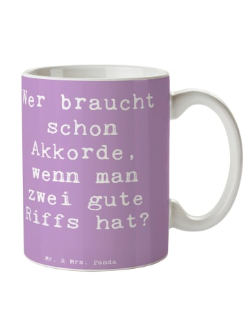 Mr. & Mrs. Panda Kaffeetasse Spruch E-Gitarre Zwei Riffs mit Spruch in Lavendeltraum