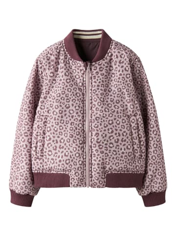 name it NKFMARISKA Übergangs-Bomberjacke wendbar in plum wine