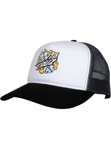 Santa Cruz Cap "Flaming Dice Dot Meshback" in Grau