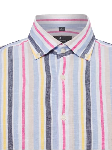 Nils Sundström Freizeithemd mit Leinen-Anteil in hellblau mehrfarbig - 0010