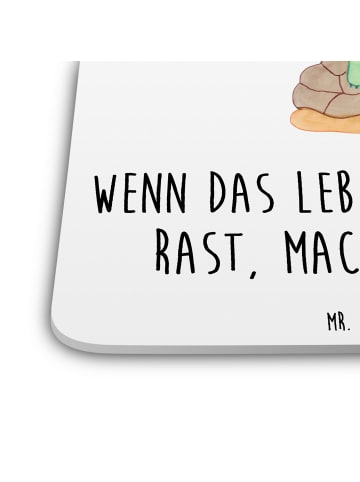 Mr. & Mrs. Panda Tischuntersetzer Schildkröte Pause mit Spruch in Weiß