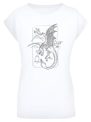F4NT4STIC T-Shirt Harry Potter Dragon Line Art in weiß