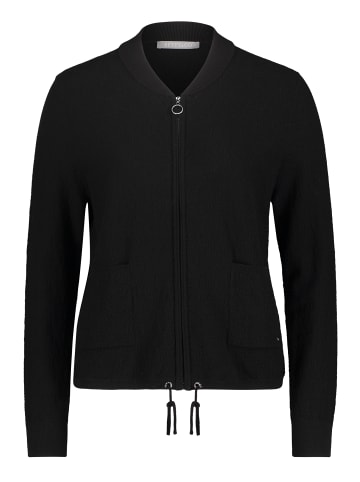 BETTY & CO Strick-Cardigan mit Reißverschluss in Schwarz