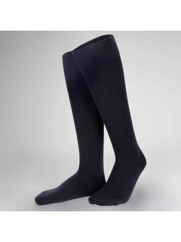 Hudson Kniestrümpfe Relax Woolmix Clima druckfreier Bund in Nachtblau