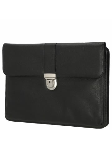 D&N Easy Business - Schreibmappe 27 cm Leder (schwarz) in schwarz