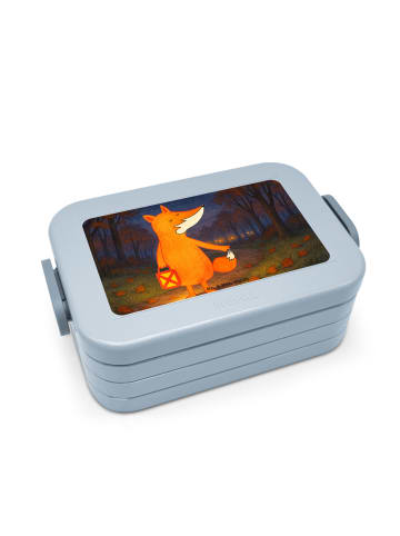 Mr. & Mrs. Panda Snackbox Fuchs Laterne Design ohne Spruch in Blau Pastell