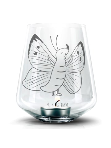 Mr. & Mrs. Panda Windlicht Glas Schmetterling Zitronenfalter ohn... in Transparent