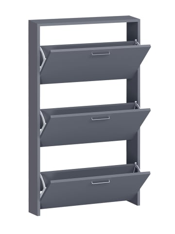 VCM  Holz Regal Schuhschrank Schuhkipper Sulos M in Anthrazit