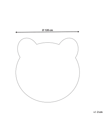Beliani Kinderteppich COLARGOL in Braun/Schwarz/Beige - (W) 120 x (H) 1 x (L) 120 cm