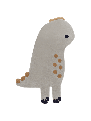 Beliani Kinderteppich DINO in Grau - (W) 100 x (L) 160 cm