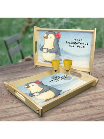 Mr. & Mrs. Panda Tablett für Getränke Pinguin Beste Schwiegermut... in Weiß