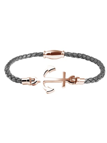 Adeliás Damen Armband – Lederarmband aus Leder 18 cm in grau